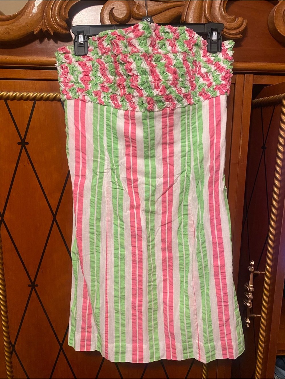 Lilly Pulitzer Pink and Green Striped Mini Dress one of a kind! Ready to party! - Picture 2 of 3